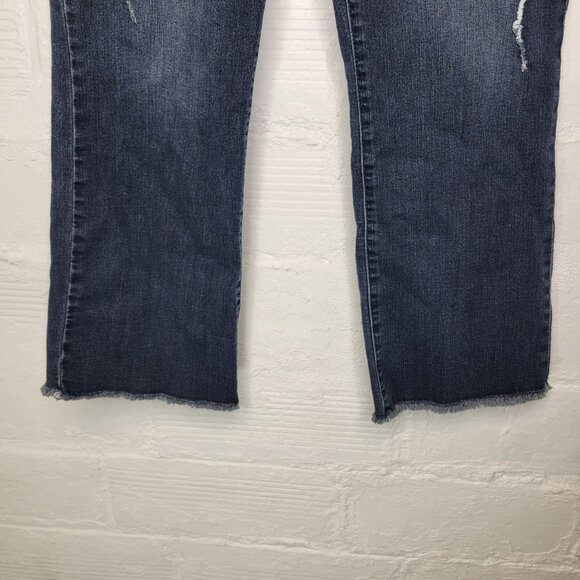 Democracy Ab Technology Women's Size 12 Ankle Jeans Distressed Raw Hem - Picture 3 of 5